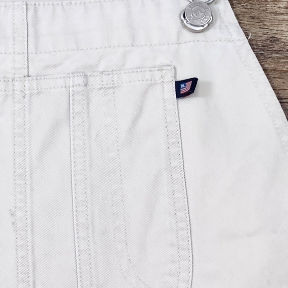 VINTAGE POLO RALPH LAUREN KHAKI OVERALLS SIZE MEDIUM - Picture 2 of 9